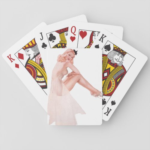 Lady In Pink Pin Up Poker Cards