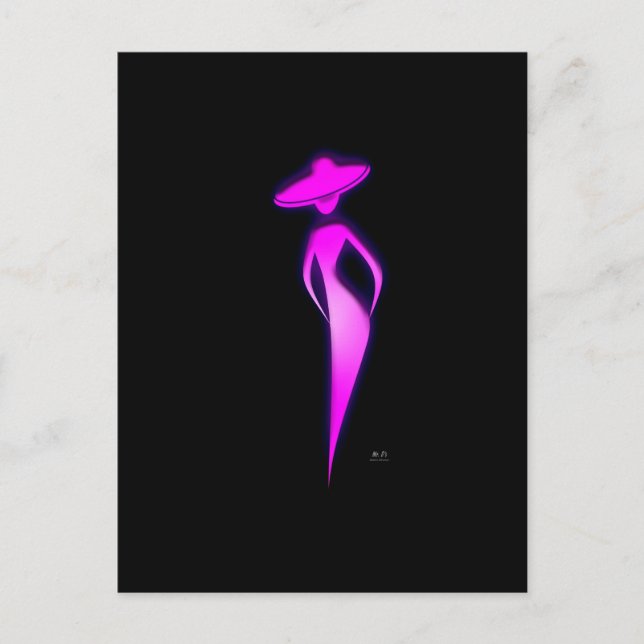 Lady In Pink Postcard (Front)