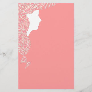 Lady in Pink Stationery