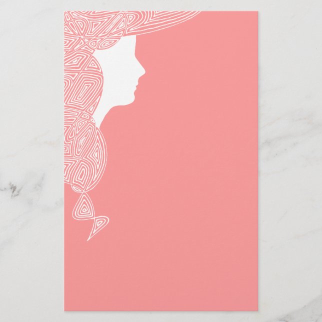Lady in Pink Stationery (Front)