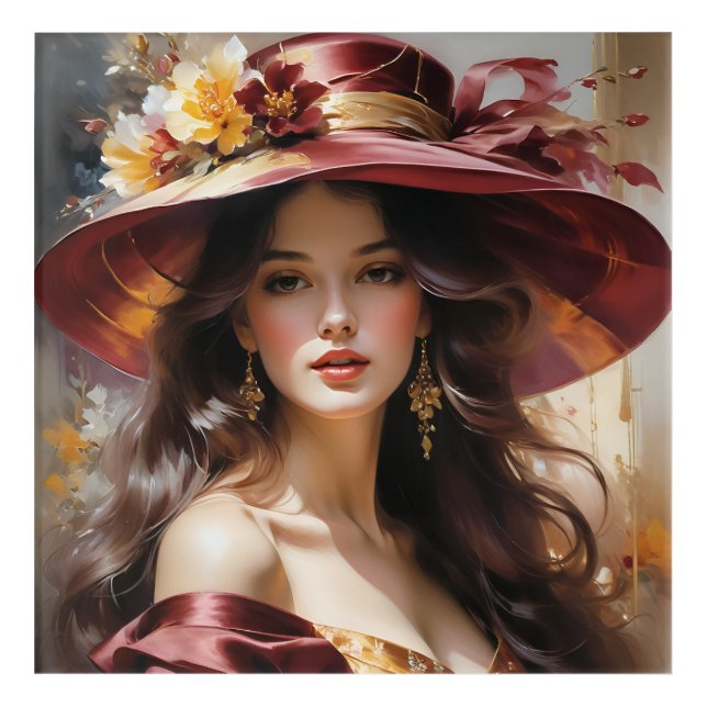 Lady in Red 1 Acrylic Print (Front)