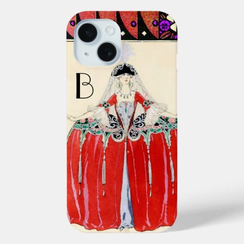 LADY IN REDBEAUTY FASHION COSTUME DESIGN MONOGRAM iPhone 15 CASE