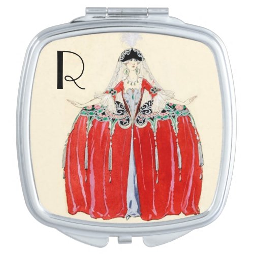 LADY IN RED BEAUTY FASHION MONOGRAM MIRROR FOR MAKEUP