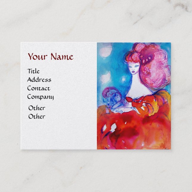 LADY IN RED ,Beauty,Salon,Spa ,Makeup Artist,pearl Business Card (Front)