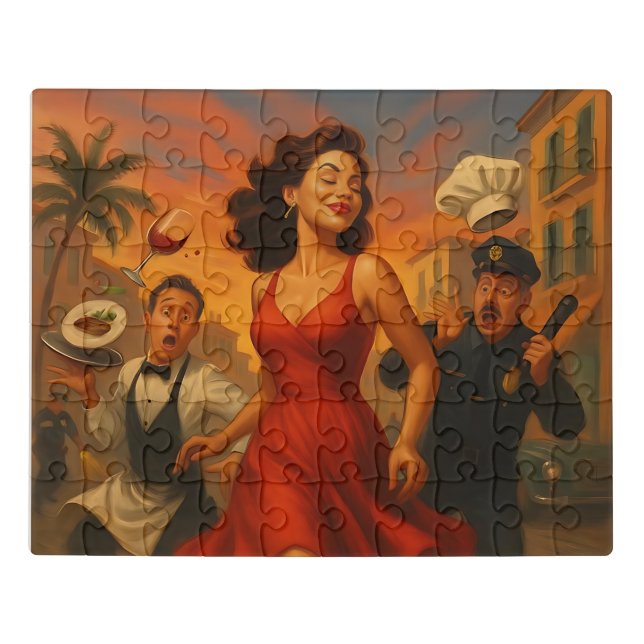 Lady In Red-Cinematic Romance Puzzle (Puzzle Horizontal)
