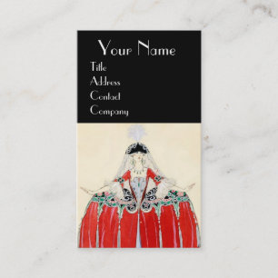 LADY IN RED FASHION COSTUME DESIGNER MAKEUP ARTIST BUSINESS CARD