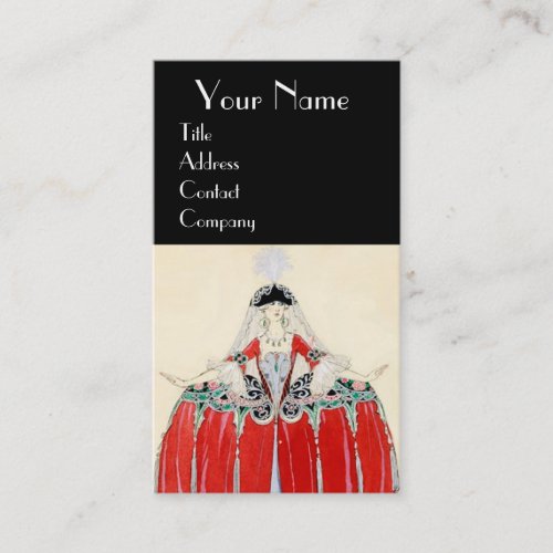 LADY IN RED FASHION COSTUME DESIGNER MAKEUP ARTIST BUSINESS CARD