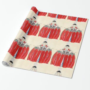 LADY IN RED FASHION COSTUME DESIGNER MAKEUP ARTIST WRAPPING PAPER