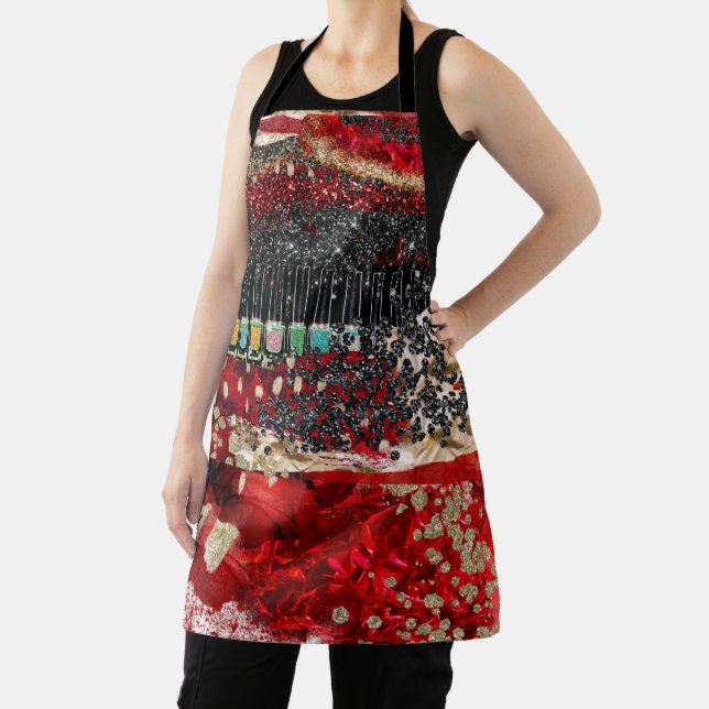 Lady in RED GLAM Apron (Insitu)