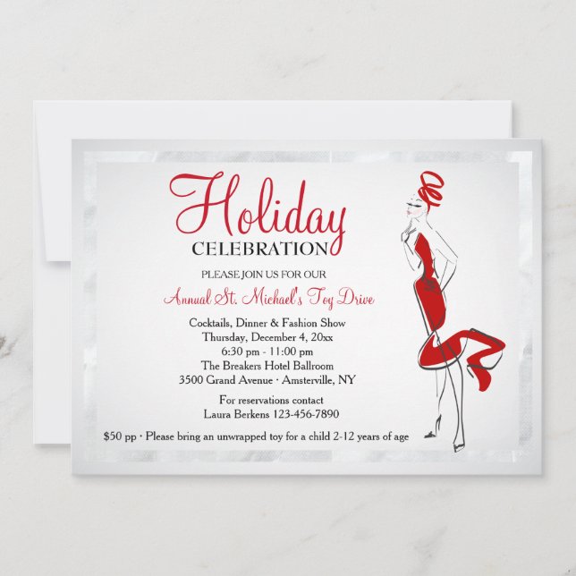 Lady In Red Invitation (Front)