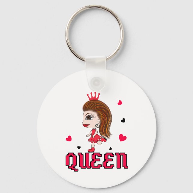 Lady in red keychain (Front)