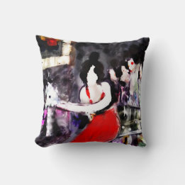 " Lady in Red " Med Throw Pillow