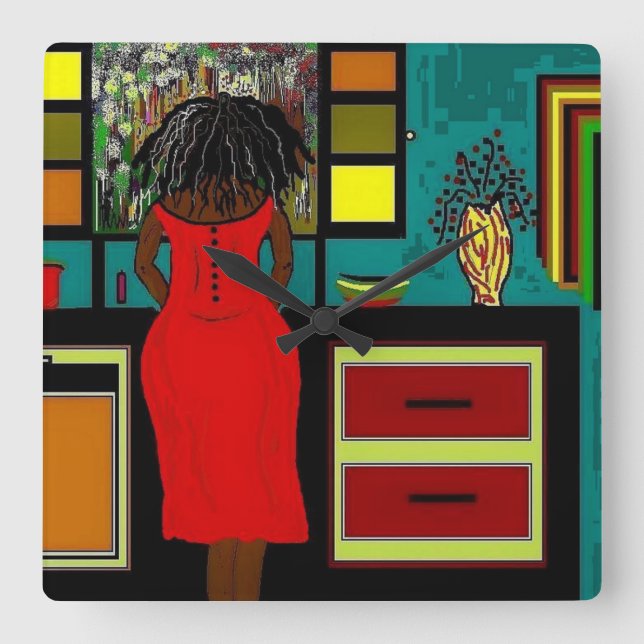 'LADY IN THE KITCHEN'  CLOCK (Front)