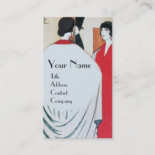 LADY IN THE MIRROR ART DECO BEAUTY FASHION BUSINESS CARD