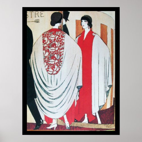 LADY IN THE MIRROR ART DECO BEAUTY FASHION POSTER