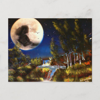 Lady in the Moon Postcard