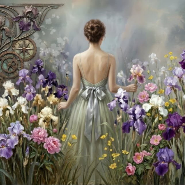 Lady in the purple meadow Decoupage  Wrapping Paper Sheets (Creator Uploaded)