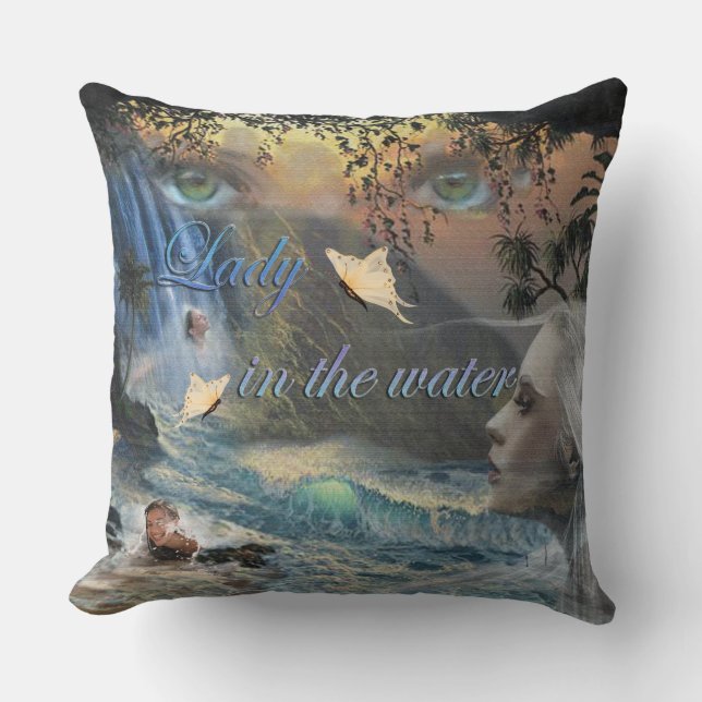 Lady in the Water Throw Pillow (Front)