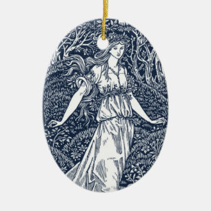 lady in the Woods Ceramic Ornament