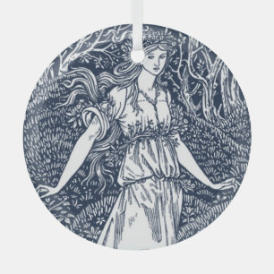 lady in the Woods Glass Ornament