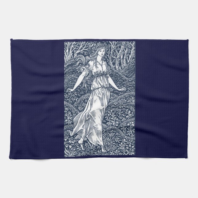 lady in the Woods Kitchen Towel (Horizontal)