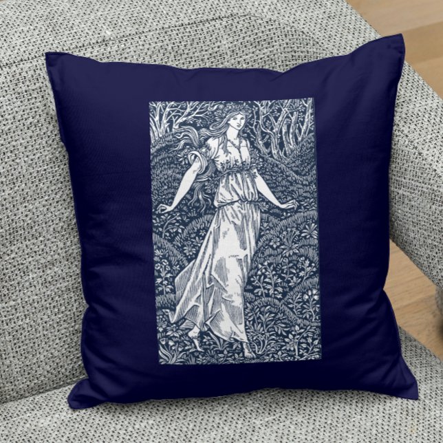 lady in the Woods Throw Pillow (Creator Uploaded)