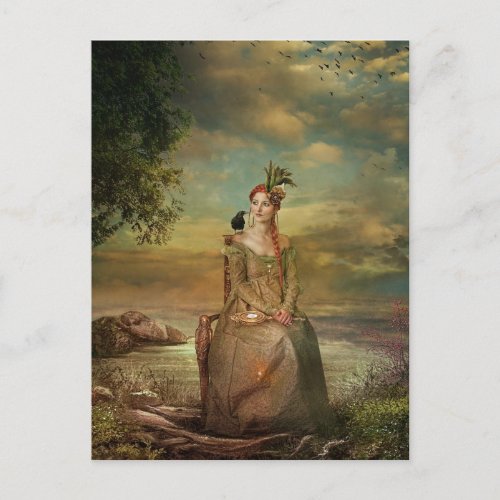 lady in waiting postcard