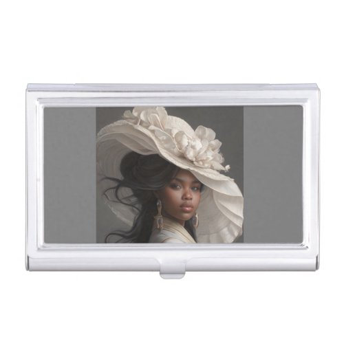 Lady in White Business Card Case