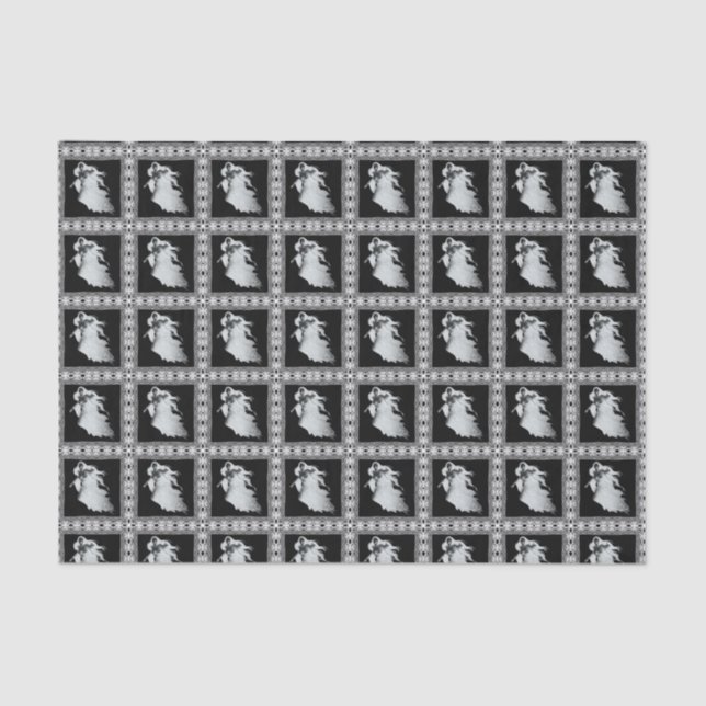 Lady In White Ghost Halloween Tissue Paper (Front)