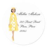 Lady In Yellow Classic Round Sticker