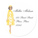 Lady In Yellow Classic Round Sticker