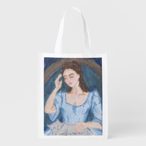 Lady Jane and MoggyGrey Acrylic Print Grocery Bag