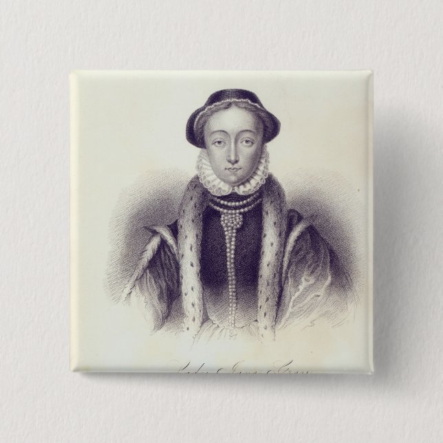 Lady Jane Grey, engraved by S. Freeman Pinback Button (Front)