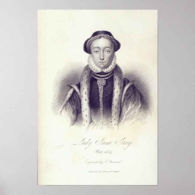 Lady Jane Grey, engraved by S. Freeman Poster (Front)