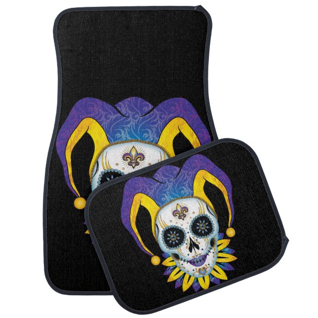 Lady Jester Skull Car Floor Mat (Set)