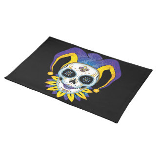 Lady Jester Skull Cloth Placemat