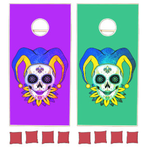 Lady Jester Skull Cornhole Set