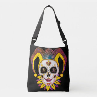 Lady Jester Skull Crossbody Bag