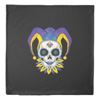 Lady Jester Skull Duvet Cover