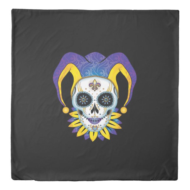 Lady Jester Skull Duvet Cover (Front)