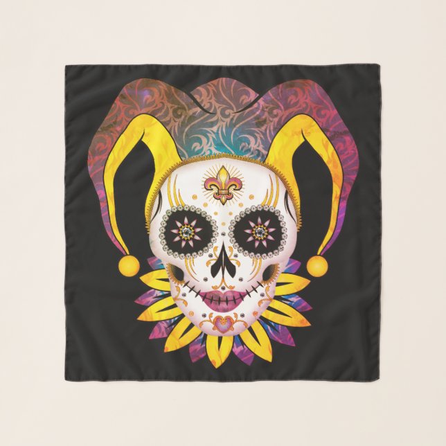 Lady Jester Skull Scarf (Front)