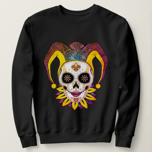 Lady Jester Skull Sweatshirt (Design Front)