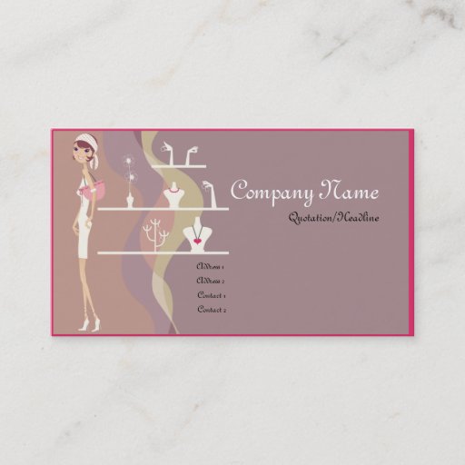 Customizable Lady Jewelry Shopping Business Cards
