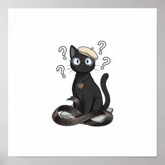 Lady Justice Black Cat Law Office Wall Poster