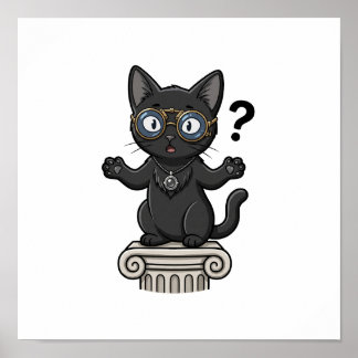 Lady Justice Black Cat Law Office Wall Poster