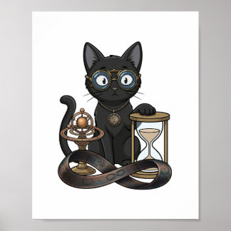 Lady Justice Black Cat Law Office Wall Poster 