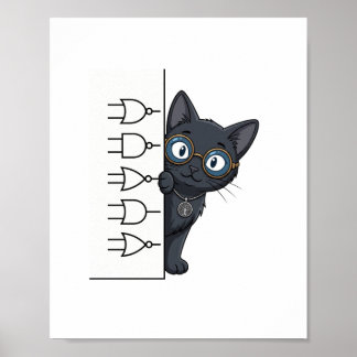 Lady Justice Black Cat Law Office Wall Poster