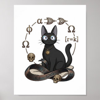 Lady Justice Black Cat Law Office Wall Poster
