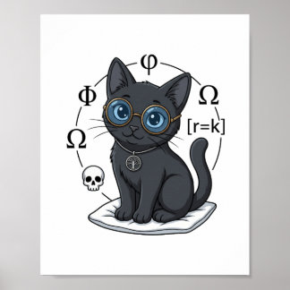 Lady Justice Black Cat Law Office Wall Poster
