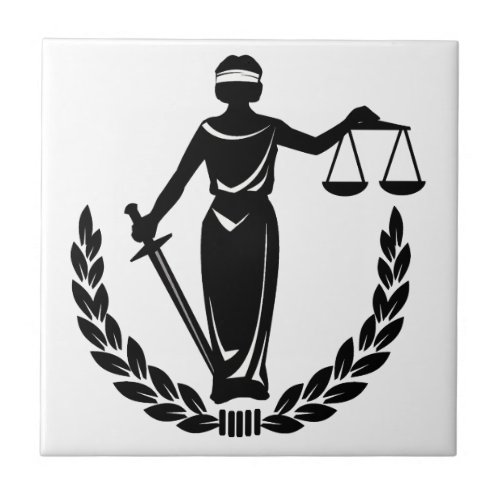 Lady Justice Ceramic Tile